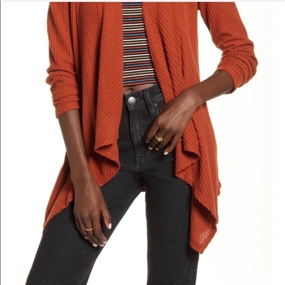 Socialite Waffle Knit Waterfall Cardigan, XS - Picture 4 of 4